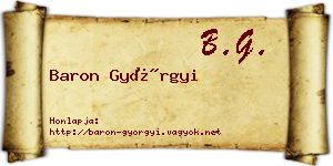 Baron Györgyi névjegykártya