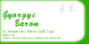 gyorgyi baron business card